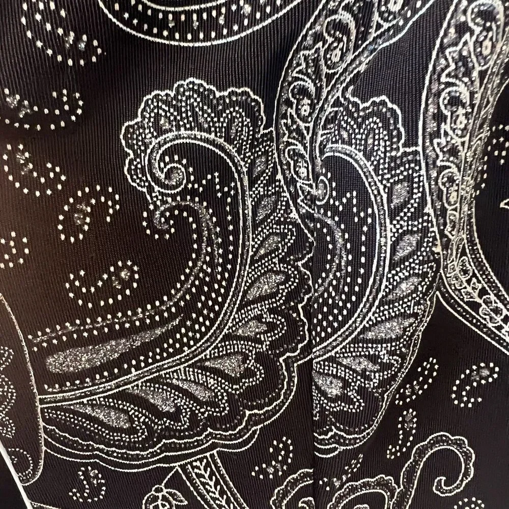 ALEX EVENINGS Women's Sparkly/Metallic Black and Light Blue Jacket USA made L - Picture 7 of 10